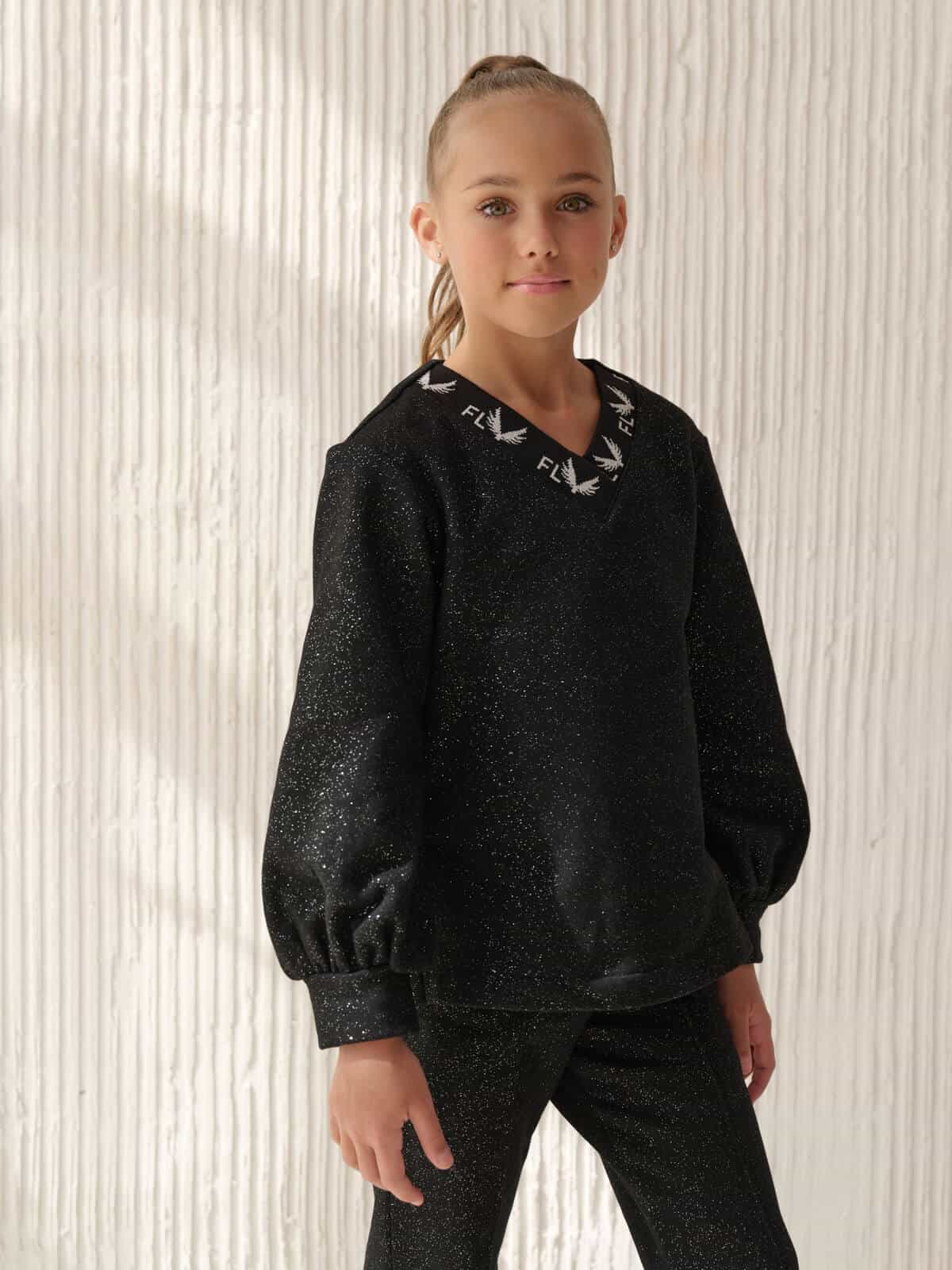 TRACKSUIT GLITTER Silver SKU 0390, Women's tracksuits, photo 1