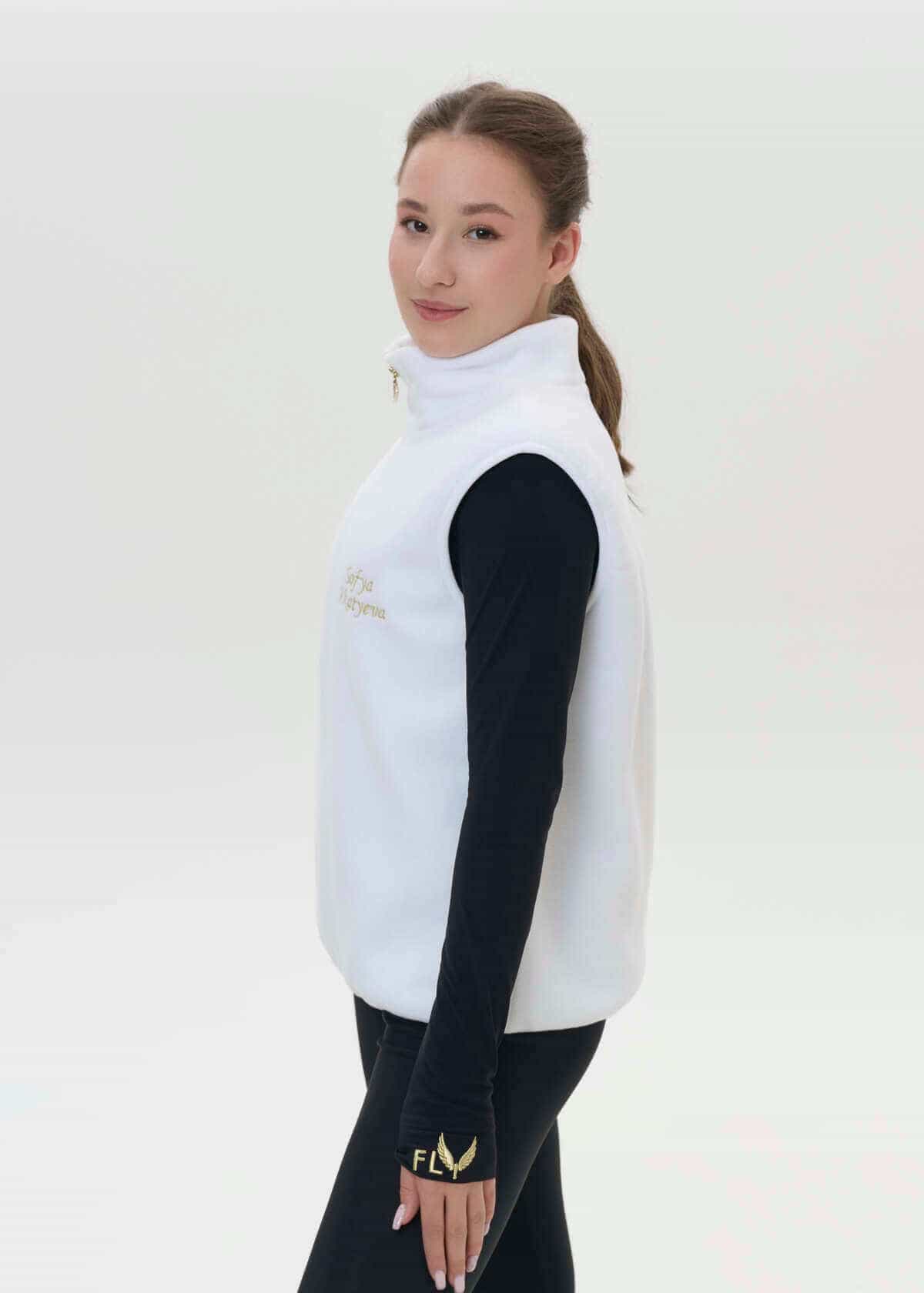 White fleece vest SKU 0406, Fleece vests, photo 1