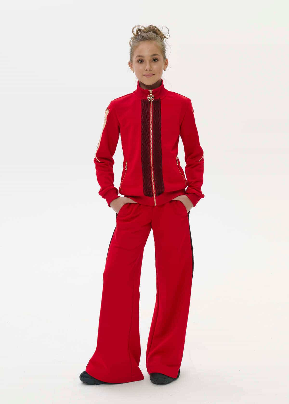 TRACKSUIT Red with black mesh SKU 0484, Tracksuits, photo 1