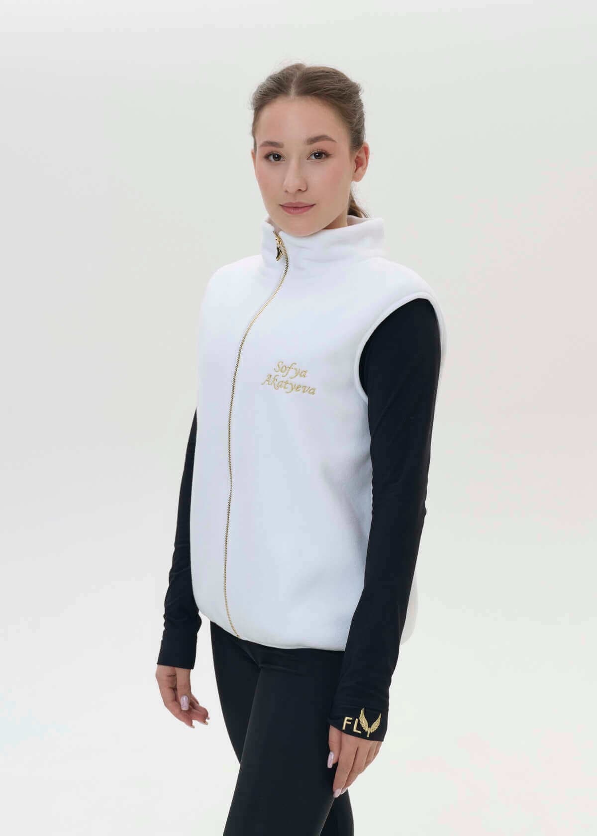 White fleece vest SKU 0406, photo 2