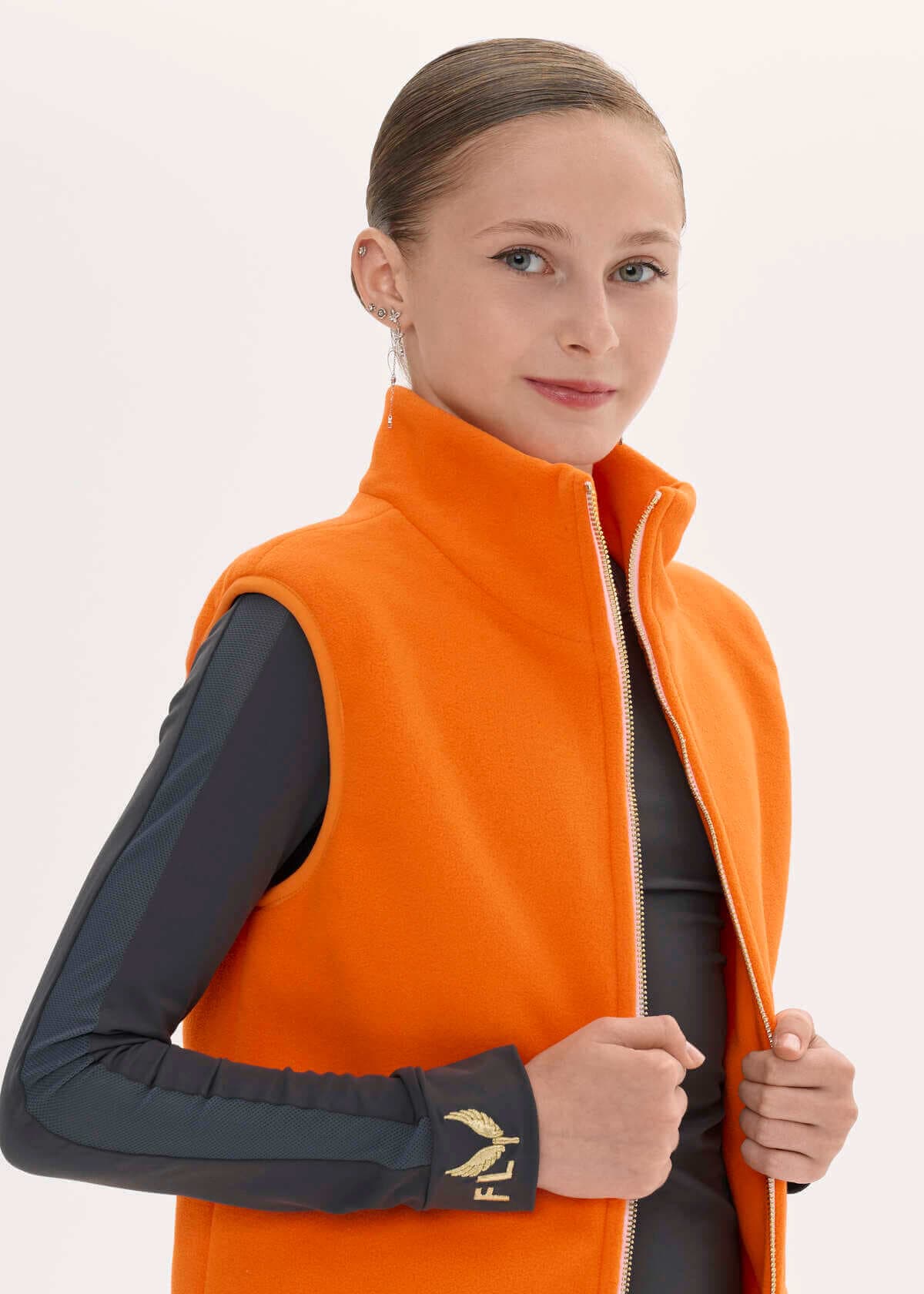 Orange fleece vest SKU 0441, photo 2