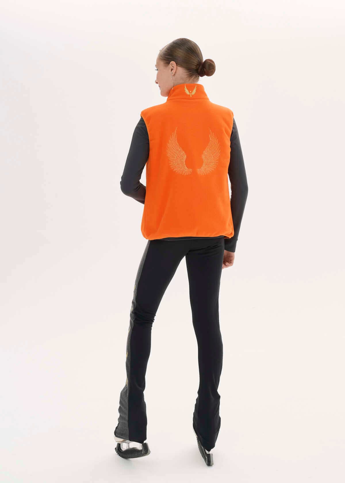 Orange fleece vest SKU 0441, photo 3