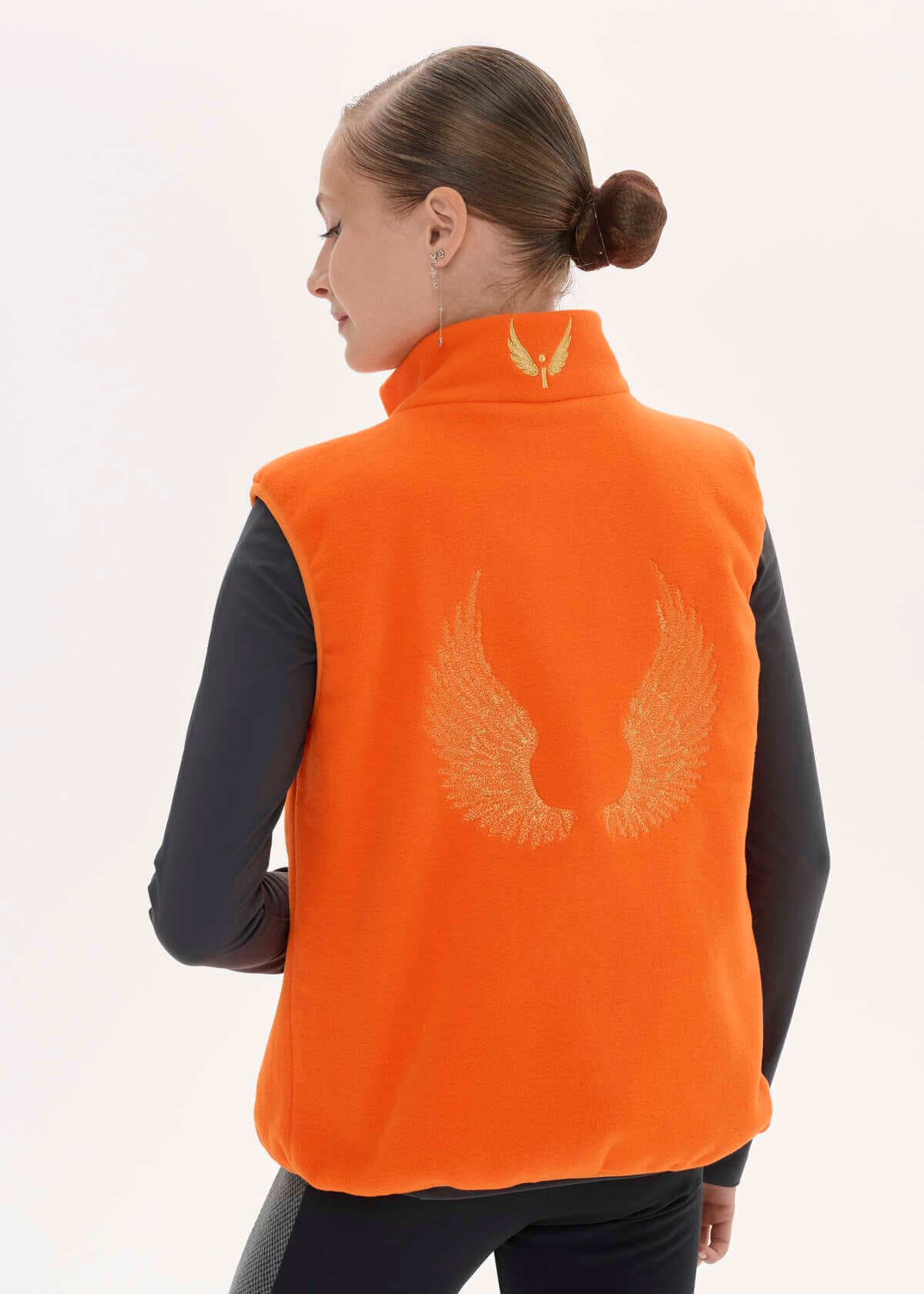 Orange fleece vest SKU 0441, photo 4