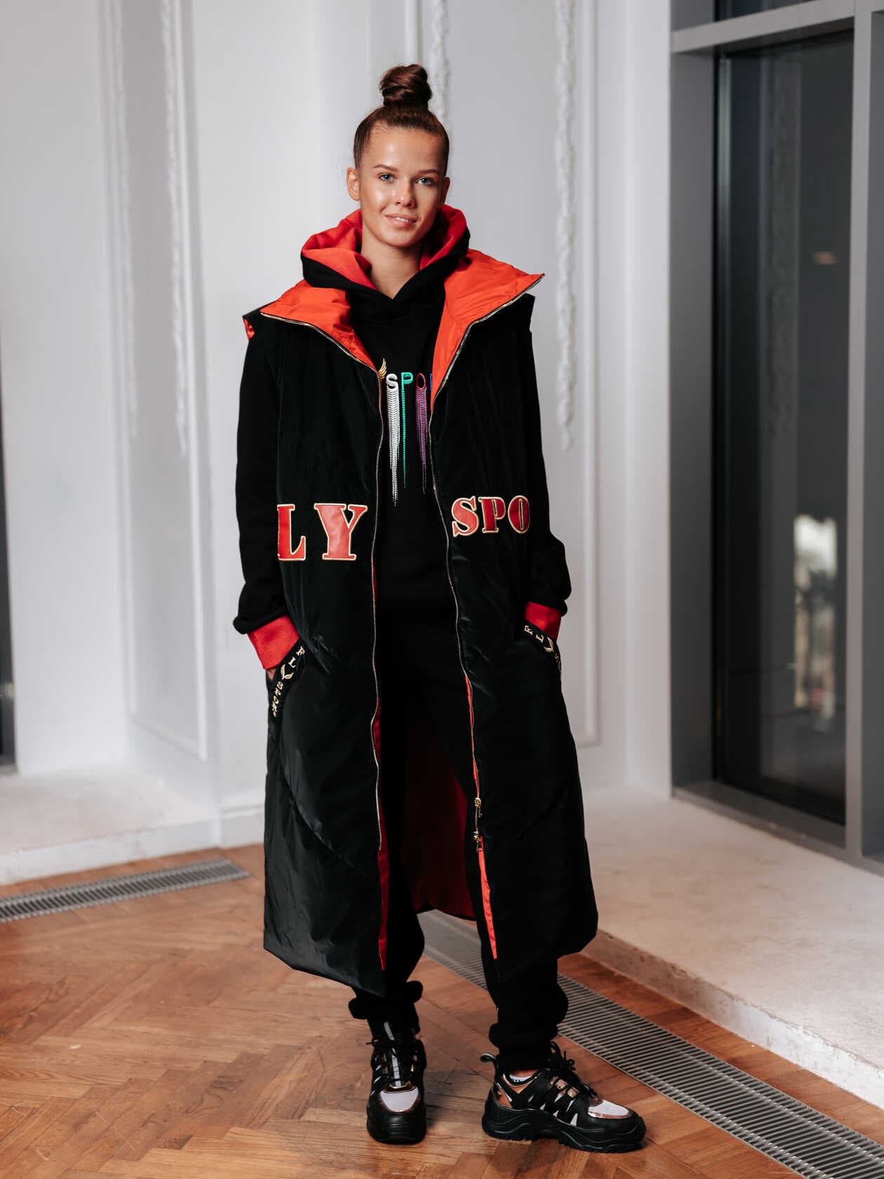 Oversized long down vest SKU 0045, photo 4