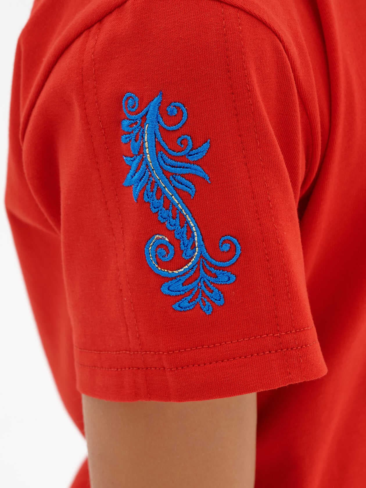 Embroidered T-shirt "Gzhel" SKU 0129, photo 5