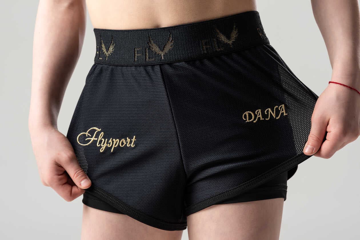 Double layer shorts made of Italian sports mesh fabric SKU 0005, photo 4