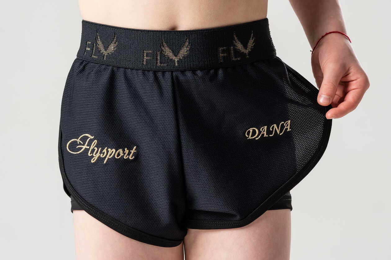Double layer shorts made of Italian sports mesh fabric SKU 0005, photo 5